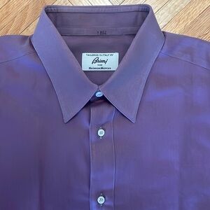 Purple Brioni Herringbone Dress Shirt